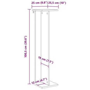 vidaXL Βάση φυτών Sonoma Δρυς 25 x 25,5 x 100,5 εκ. Επεξεργασμένο Ξύλο