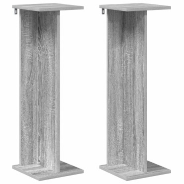 vidaXL Βάση φυτών 2 τμχ. Γκρι Σονομά 25 x 25,5 x 80,5 εκ.