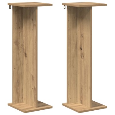 vidaXL Βάση φυτών 2 τμχ. Τεχνίτικη Δρυς 25 x 25,5 x 80,5 εκ.