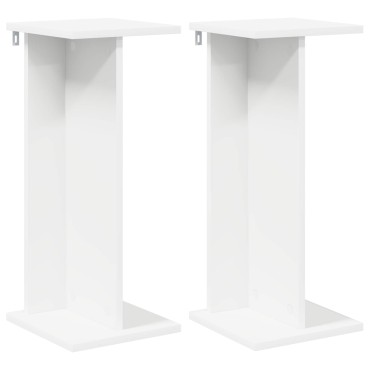 vidaXL Βάση φυτών 2 τμχ. Λευκός 25 x 25,5 x 60,5 εκ.