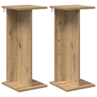 vidaXL Βάση φυτών 2 τμχ. Τεχνίτικη Δρυς 25 x 25,5 x 60,5 εκ.