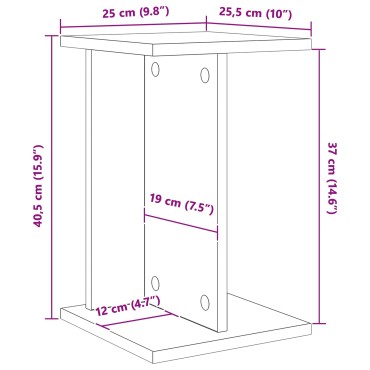 vidaXL Βάση φυτών 2 τεμ. Μαύρη Δρυς 25 x 25,5 x 40,5 εκ.