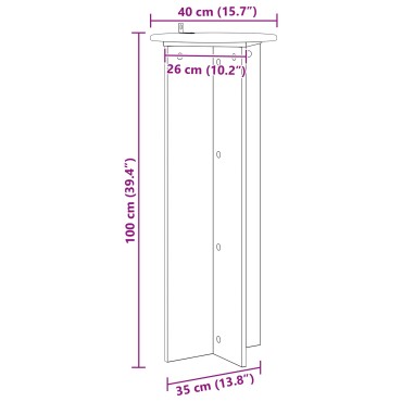 vidaXL Βάση φυτών 2 τεμ. Γκρι Sonoma Ø40 x 100 εκ. Επεξεργασμένο Ξύλο