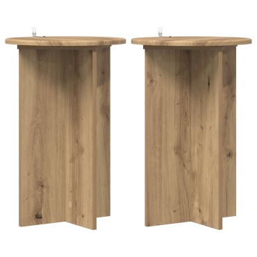 vidaXL Βάση φυτών 2 τμχ. Artisan Δρυς Ø40 x 60 εκ. Επεξεργασμένο Ξύλο