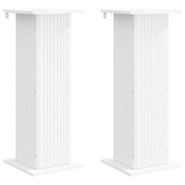 vidaXL Βάση φυτών 2 τμχ. Λευκό 30,5 x 30 x 80,5 εκ Επεξεργασμένο Ξύλο