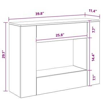 vidaXL 101x29x74cm