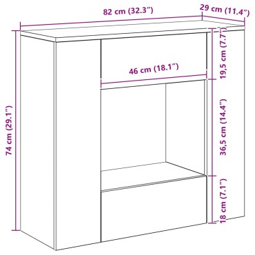 vidaXL 82x29x74cm