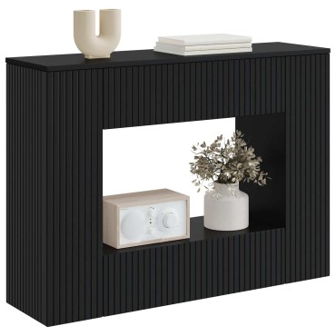 vidaXL Τραπέζι κονσόλας Ριγέ Μαύρο 101x29x74cm