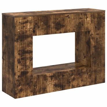vidaXL Τραπέζι κονσόλας Ριγέ Καπνιστή Δρυς 101x29x74cm