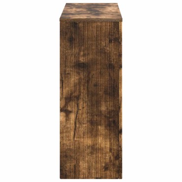 vidaXL Τραπέζι κονσόλας Ριγέ Καπνιστή Δρυς 101x29x74cm