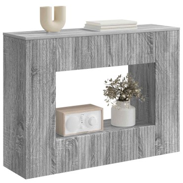 vidaXL Τραπέζι κονσόλας Ριγέ Γκρι Σονομά 101x29x74cm