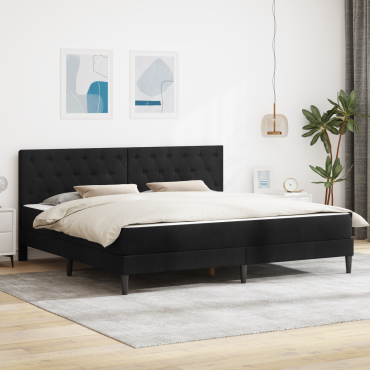 vidaXL Σκελετός κρεβατιού με στρώμα Μαύρο 200x200cm Βελούδο