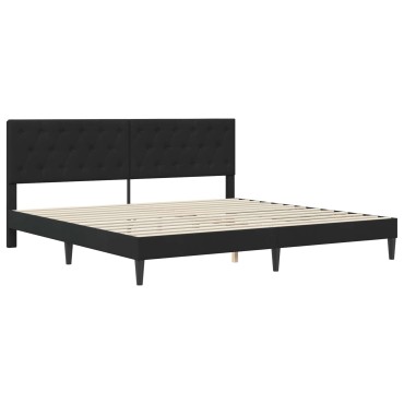 vidaXL Σκελετός κρεβατιού με στρώμα Μαύρο 200x200cm Βελούδο