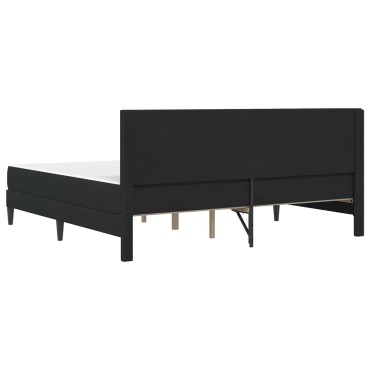 vidaXL Σκελετός κρεβατιού με στρώμα Μαύρο 200x200cm Βελούδο