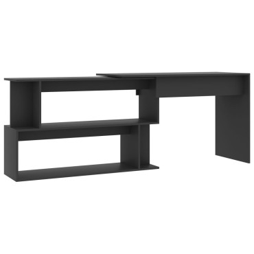 vidaXL Γραφείο Γωνιακό Γκρι 200x50x76cm από Μοριοσανίδα 1 τεμ.