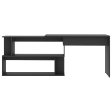 vidaXL Γραφείο Γωνιακό Γκρι 200x50x76cm από Μοριοσανίδα 1 τεμ.