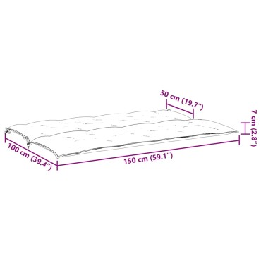 vidaXL Μαξιλάρι Πάγκου Κήπου Πράσινο 150x(50+50)x7cm Ύφασμα Oxford