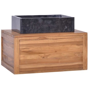 vidaXL Έπιπλο Μπάνιου/Νιπτήρα Επιτοίχιο 60x45x30cm Μασίφ Ξύλο Teak 1 τεμ.