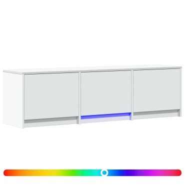 vidaXL Τηλεοπτική βιβλιοθήκη με LED 140x34x40cm Λευκός