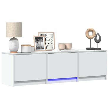 vidaXL Τηλεοπτική βιβλιοθήκη με LED 140x34x40cm Λευκό