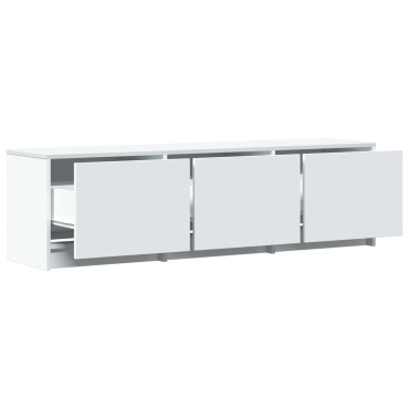 vidaXL Τηλεοπτική βιβλιοθήκη με LED 140x34x40cm Λευκό