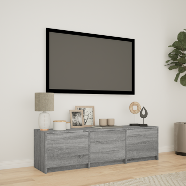 vidaXL Τηλεοπτική βιβλιοθήκη με LED 140x34x40cm Γκρι Σονομά