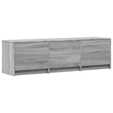 vidaXL Τηλεοπτική βιβλιοθήκη με LED 140x34x40cm Γκρι Σονομά