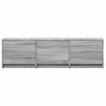 vidaXL Τηλεοπτική βιβλιοθήκη με LED 140x34x40cm Γκρι Σονομά