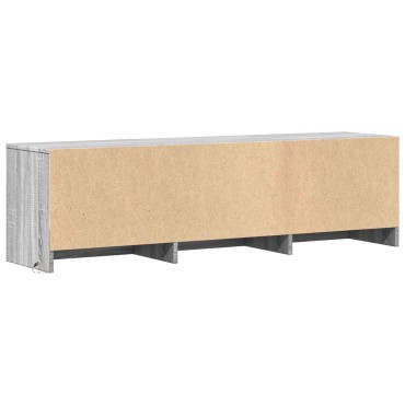vidaXL Τηλεοπτική βιβλιοθήκη με LED 140x34x40cm Γκρι Σονομά