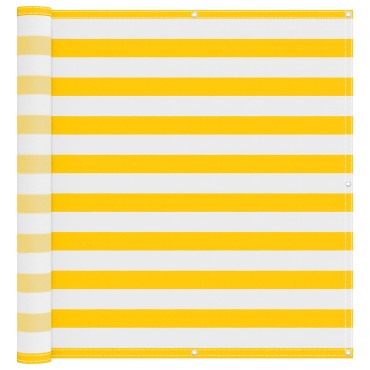 vidaXL Οθόνη Μπαλκονιού Κίτρινο και Λευκό 120 x 200 cm