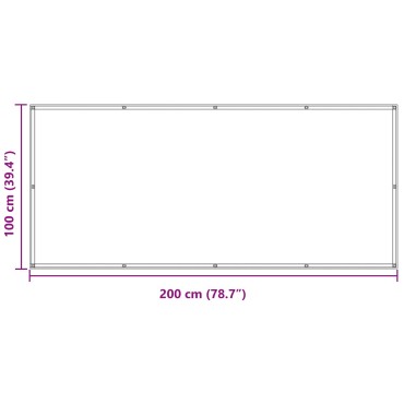vidaXL Οθόνη Μπαλκονιού 100 x 200 cm Ύφασμα Όξφορντ Ορθογώνιος
