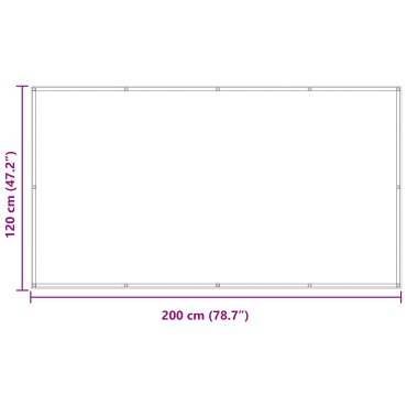 vidaXL Οθόνη Μπαλκονιού 120 x 200 cm Ύφασμα Όξφορντ Ορθογώνιος