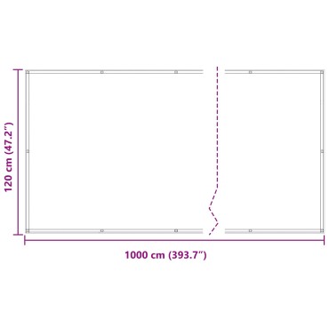 vidaXL Οθόνη Μπαλκονιού Ορθογώνιος 120 x 1000 cm Ύφασμα Όξφορντ