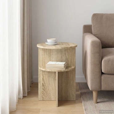 vidaXL Τραπεζάκι Πλευράς με αποθήκευση Sonoma Δρυς 39,5x55cm 1 τεμ.