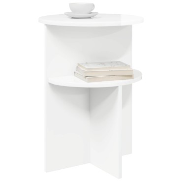 vidaXL Τραπεζάκι Πλευράς Γυαλιστερό Λευκό 39,5x55cm 1 τεμ.