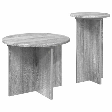 vidaXL Σετ βοηθητικά τραπεζάκια 2 τεμ. Γκρι Sonoma 45x35cm