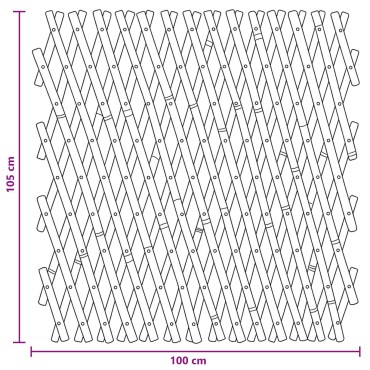 vidaXL Επεκτάσιμο πλέγμα φράχτη 2 τμχ. 100x105cm Μπαμπού