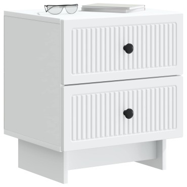vidaXL Κομοδίνο 2 τεμ. Λευκό 43x34,5x47,5cm Επεξεργασμένο Ξύλο