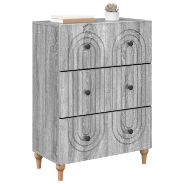 vidaXL Ντουλάπι με Συρτάρια Γκρι Sonoma 66x34,5x90 εκ 1 τεμ.