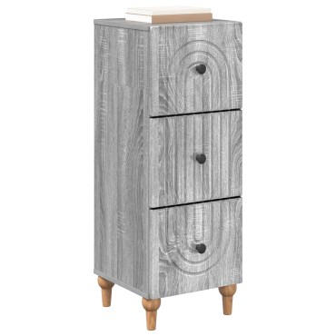 vidaXL Ντουλάπι με Συρτάρια Γκρι Sonoma 33x34,5x90 εκ 1 τεμ.