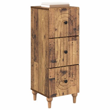 vidaXL Ντουλάπι με Συρτάρια Παλαιωμένο ξύλο 33x34,5x90 εκ 1 τεμ.