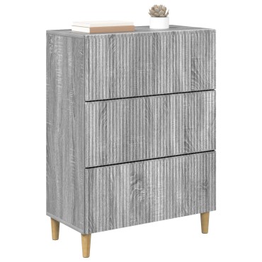 vidaXL Ντουλάπι με Συρτάρια Γκρι Sonoma 66x34,5x90 εκ 1 τεμ.