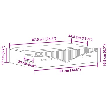 vidaXL Τραπεζάκι Τοίχου 87,5x34,5x17cm Επεξεργασμένο Ξύλο