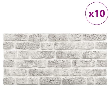 vidaXL Πάνελ τοίχου 10 τμχ. 100 x 50 cm Ανοιχτό γκρι Αφρός EPS