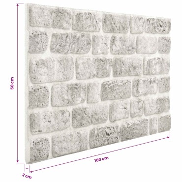 vidaXL Πάνελ τοίχου 10 τμχ. 100 x 50 cm Ανοιχτό γκρι Αφρός EPS