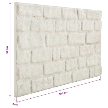vidaXL Πάνελ τοίχου 10 τμχ. 100 x 50 cm Λευκό Αφρός EPS