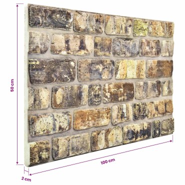 vidaXL Πάνελ τοίχου 10 τμχ. 100 x 50 cm Πολύχρωμο Αφρός EPS