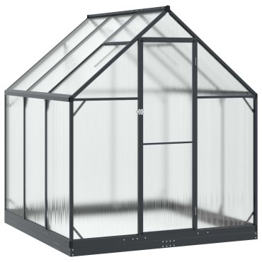 vidaXL Θερμοκήπιο Κήπου με πόρτα Ανθρακί 183,5 x 183,5 x 207 εκ
