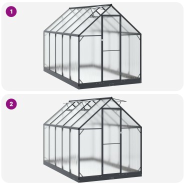 vidaXL Θερμοκήπιο Κήπου με πόρτα Ανθρακί 183,5 x 303,5 x 207 εκ