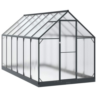 vidaXL Θερμοκήπιο Κήπου με πόρτα Ανθρακί 183,5 x 363,5 x 207 εκ